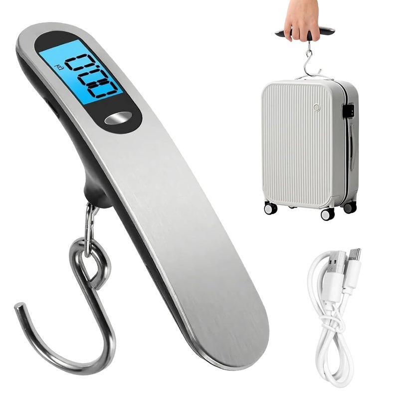 Casbomy Luggage Scale, New 2.0 Portable Digital Suitcase Weight Scale with USB Charging, 110 Lb/50kg Luggage Scale with Hook, Travel Scale for Travel, Household and Outdoor - Image 1